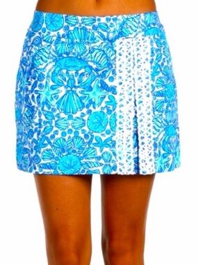Lilly Pulitzer Jarvey Skort “Shorely Blue Sailor’s Valentine” Size 12